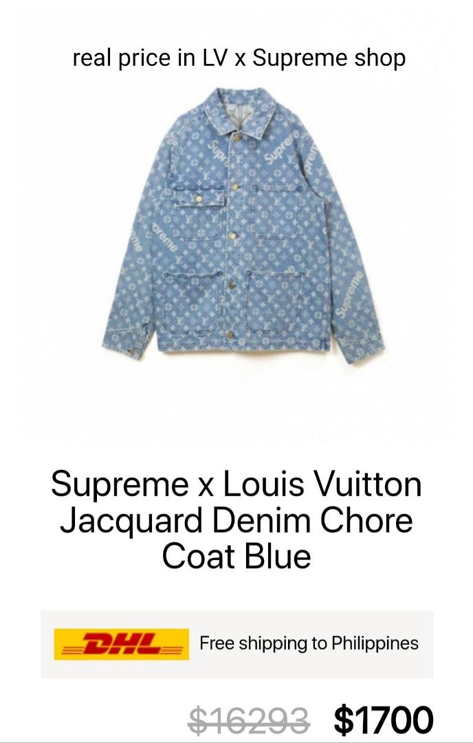 Supreme x Louis Vuitton Jacquard Denim Trucker Jacket Blue