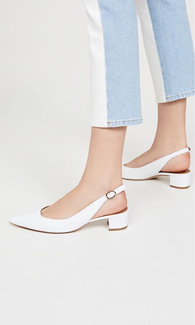 Mansur Gavriel White Slingback Pumps size 38