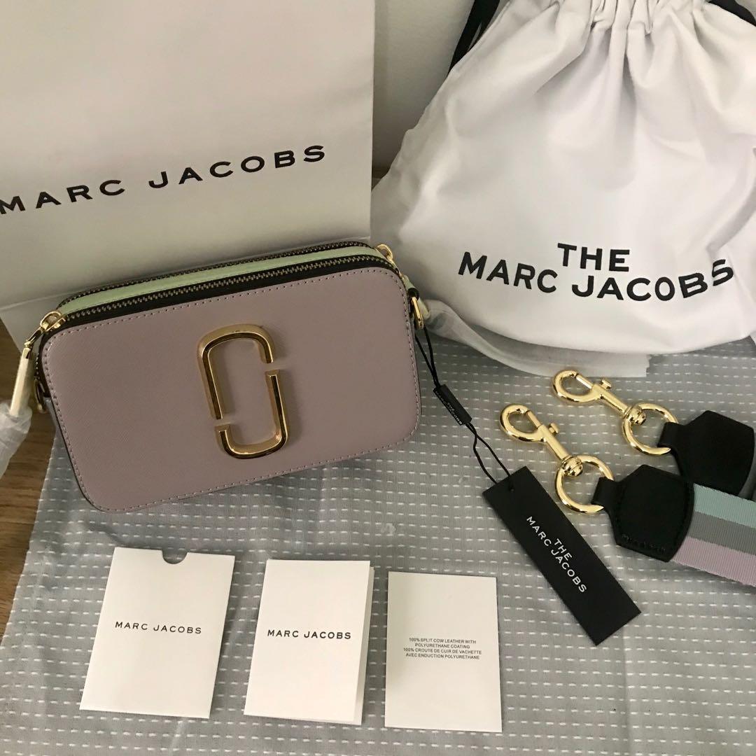 Marc Jacobs Snapshot Bag Pastel Leather Lilac Purple Mint