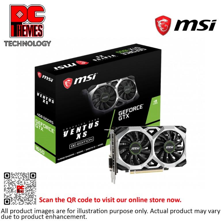 MSI GTX 1650 Ventus XS OC 4G Graphics Card Computers Tech Parts Accessories Computer Parts on Carousell