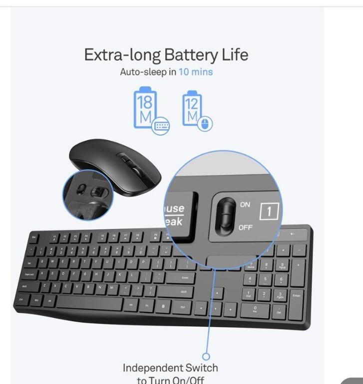 PC230A Wireless Keyboard and Mouse Combo, Computers & Tech, Parts