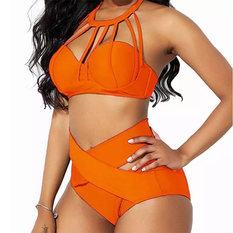 Women Sexy Halter Top Bikini Set Bandage Big Size High Waisted