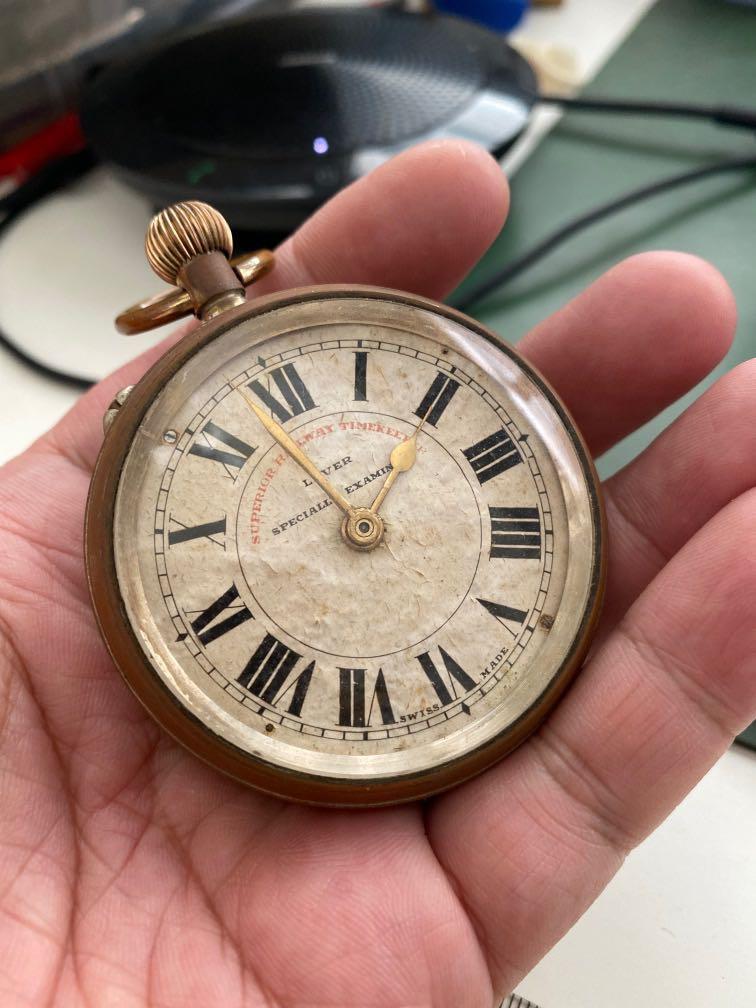 Pocket watch Swiss made superior railway timekeeper lever