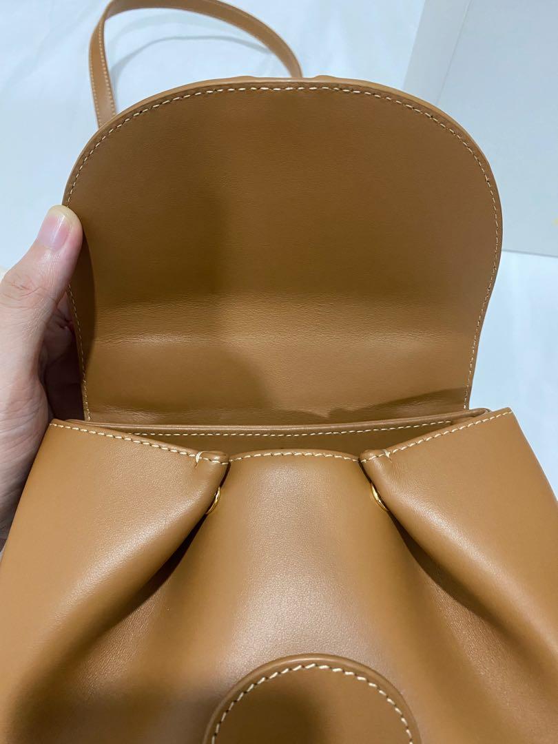 Numéro un nano leather crossbody bag Polene Camel in Leather