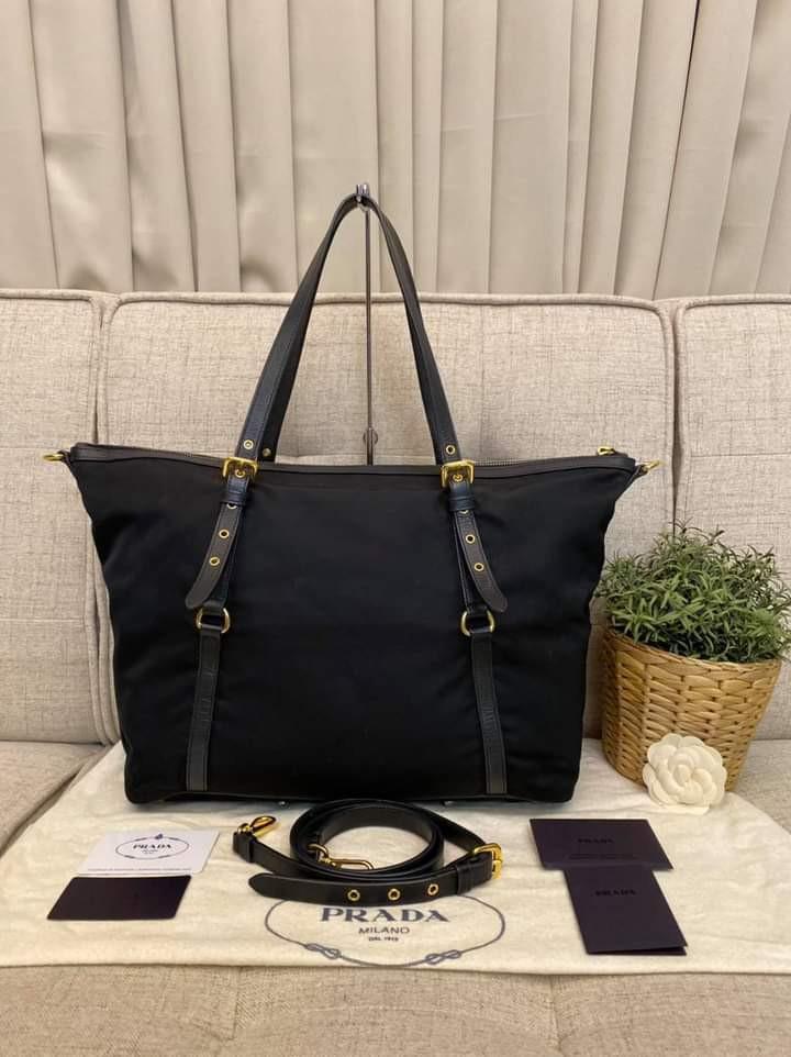 Prada Tessuto Saffiano 2 Way Nylon Bag in Black Luxury Bags Wallets on Carousell