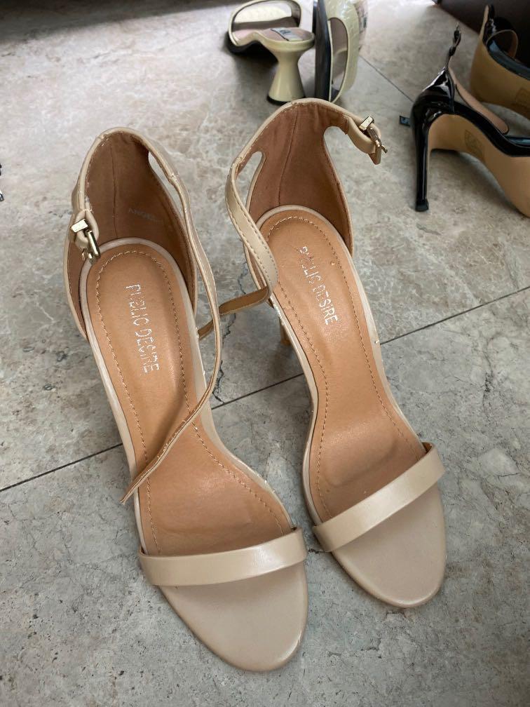 public desire nude stilettos Women s Fashion Footwear Heels on