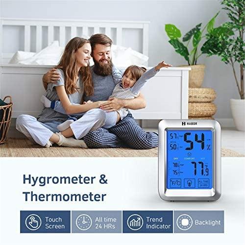 Habor Digital Hygrometer Indoor Thermometer, Humidity Gauge Indicator Room  Thermometer, Accurate Temperature Humidity Monitor Meter,white