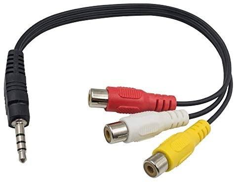 Cable Conversor De Audio Jack Hembra 3.5mm A 2 Rca Macho 20cm