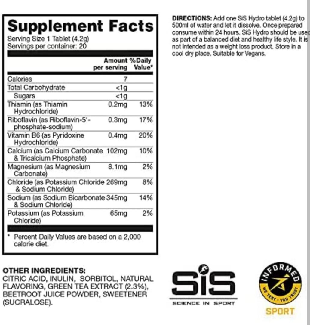 SIS Electrolyte Tablets, Science in Sport Carbonated Electrolyte Drink