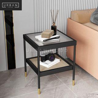 STABLE Rustic Rattan Side Table