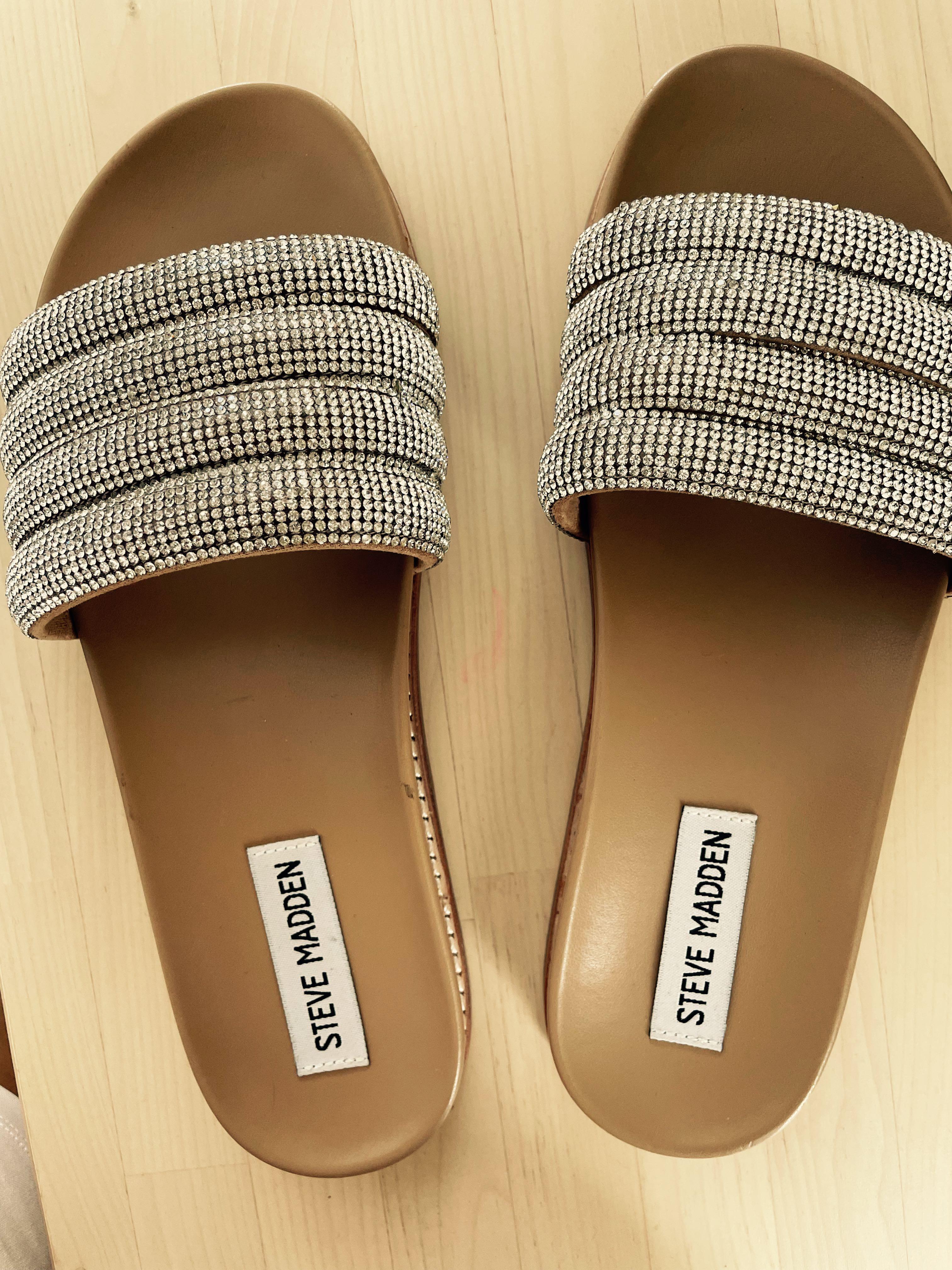 Steve madden dazzle embellished slide sandal sale