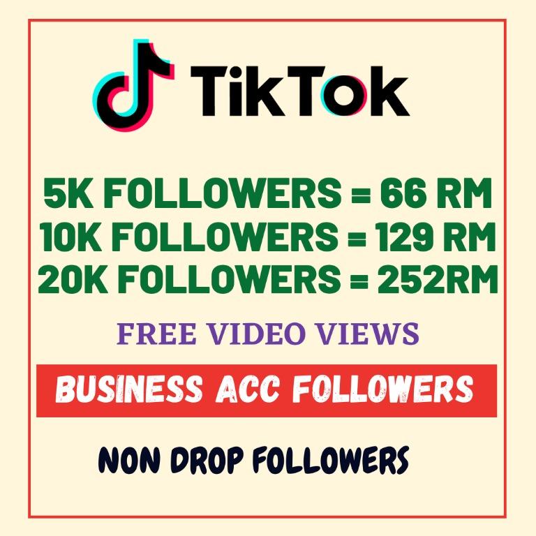 Tiktok Followers 2021 High Quality Followers For Tiktok Business Account 100 Real And Non Drop Services Others On Carousell