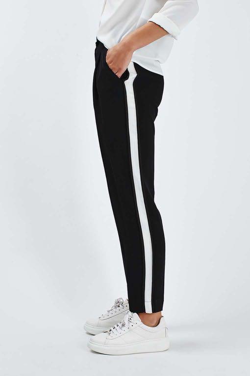 Zara Black Trousers with White Side Stripe Womens Fashion Bottoms Other  Bottoms on Carousell