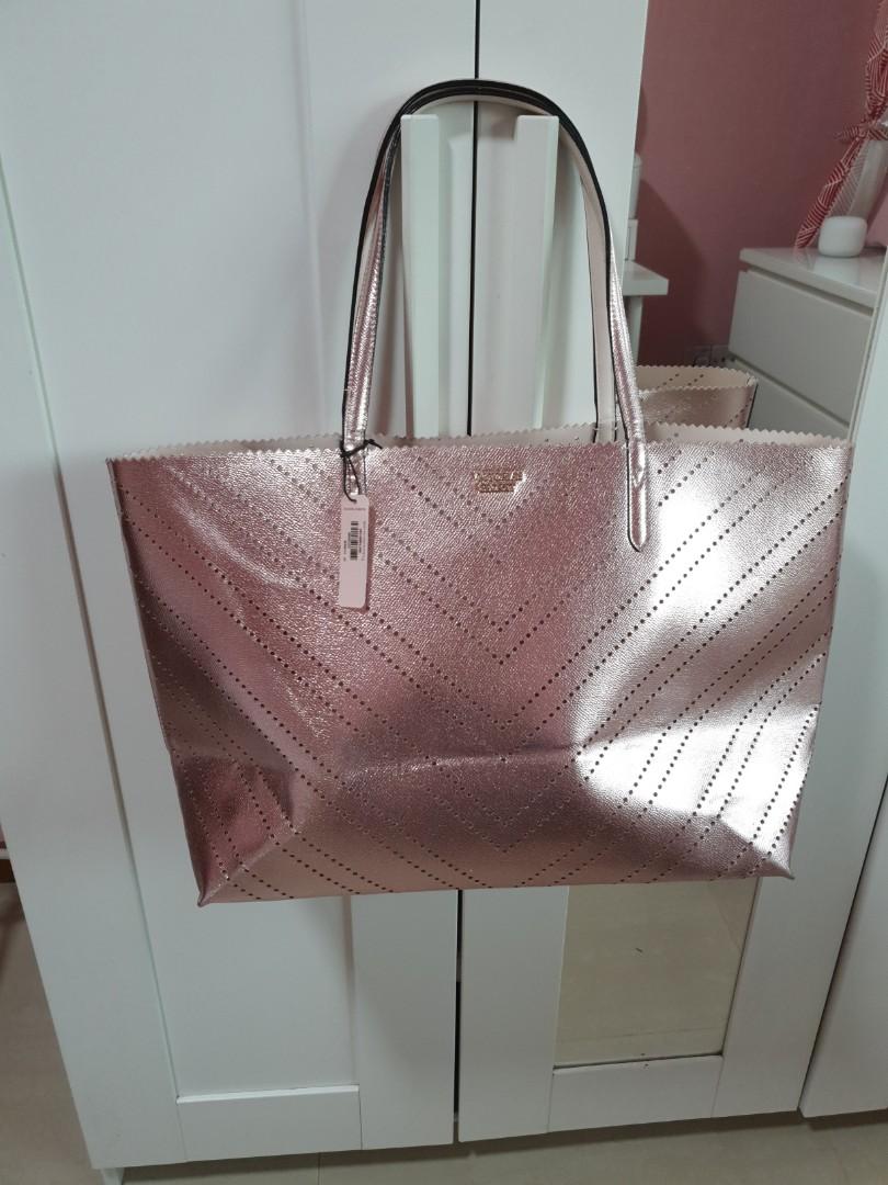 Victoria s Secret Tote Bag in Rose Gold Women s Fashion Bags Wallets Tote Bags on Carousell