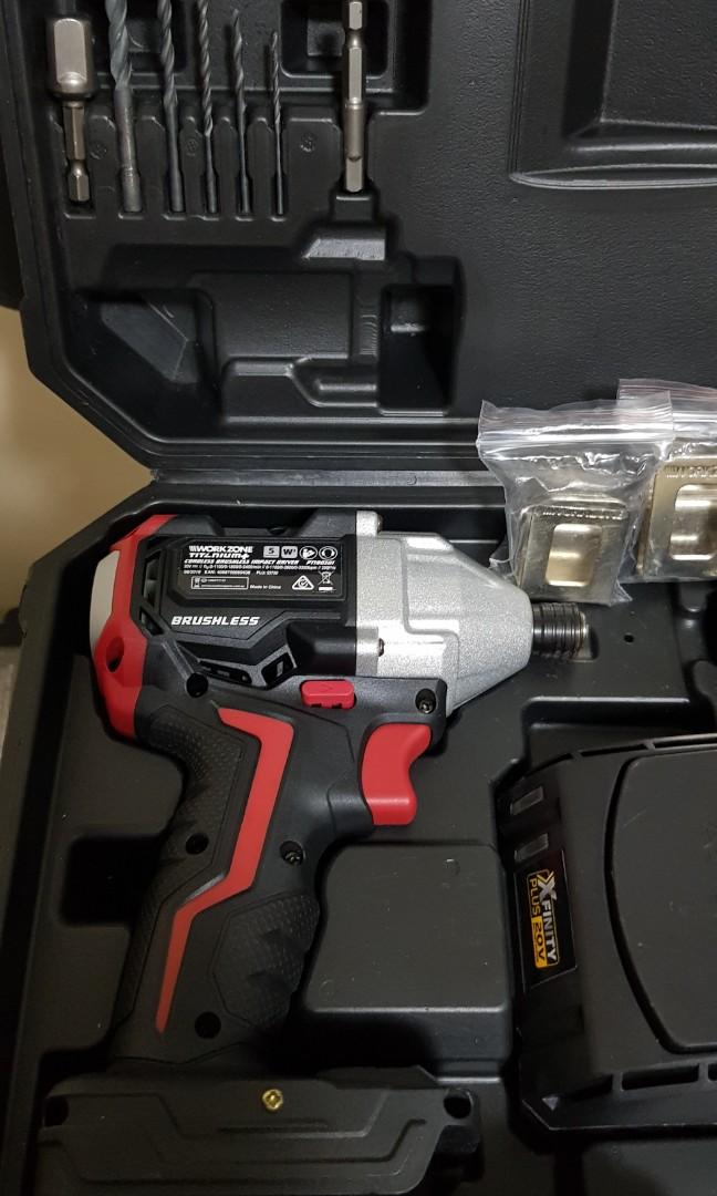 Workzone/ferrex cordless brushless hammer drill driver and impact