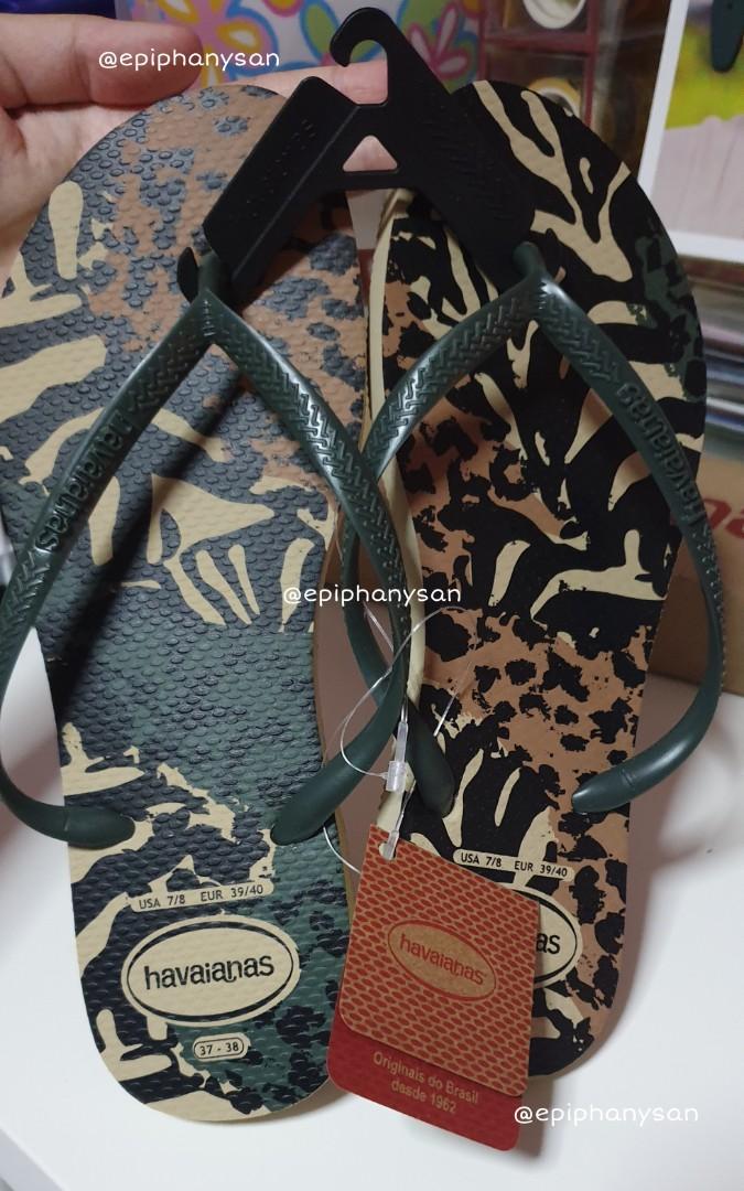 WTS LFB Official Havaianas Slim Animals Flip Flops Gris Green Olive