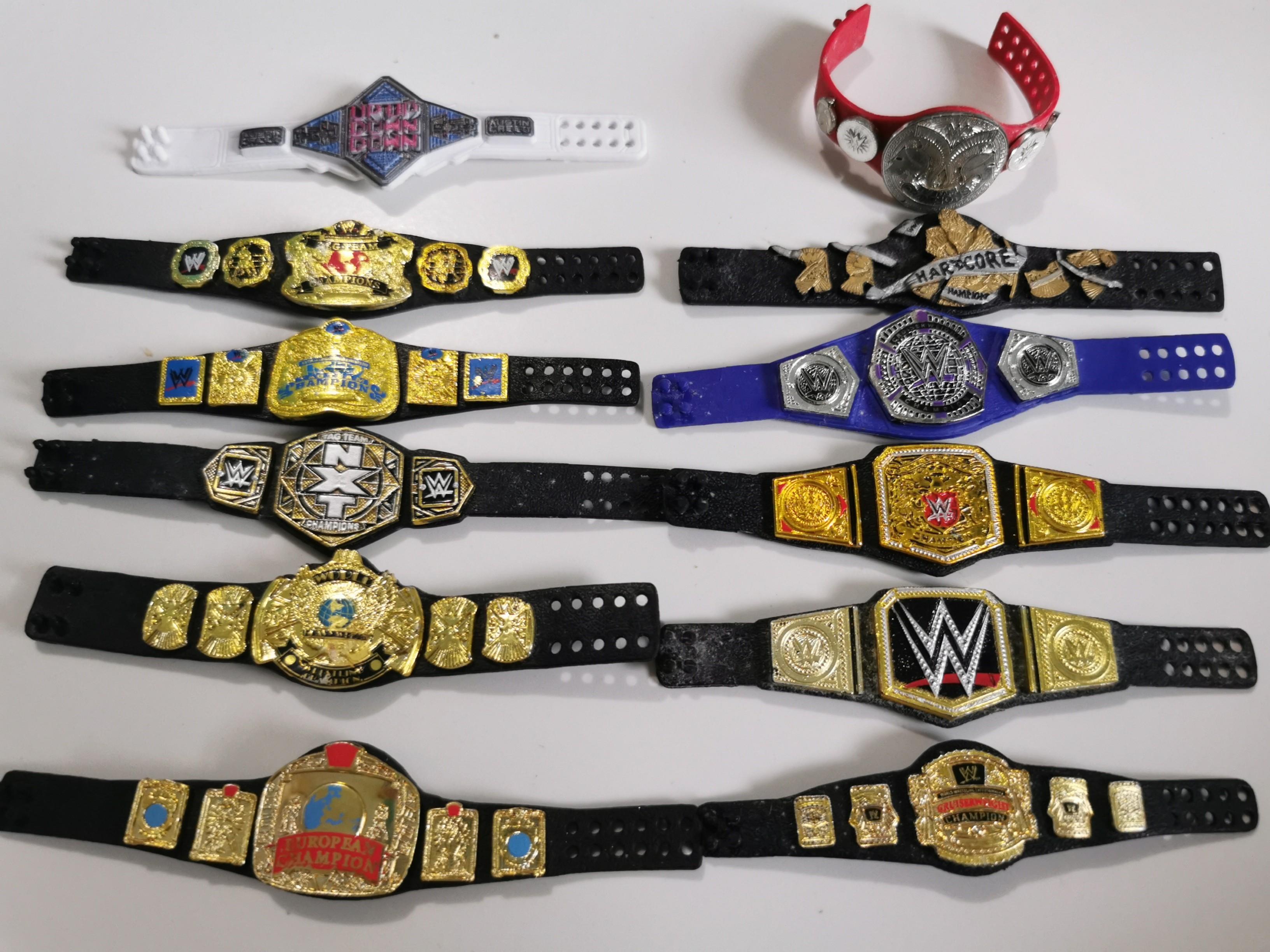 Wwe championship belts for figures, Hobbies & Toys, Toys & Games on ...
