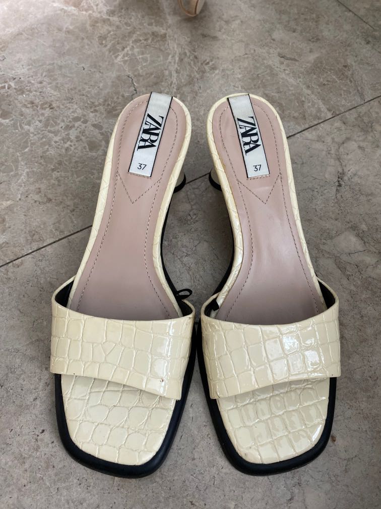 White zara mules new arrivals