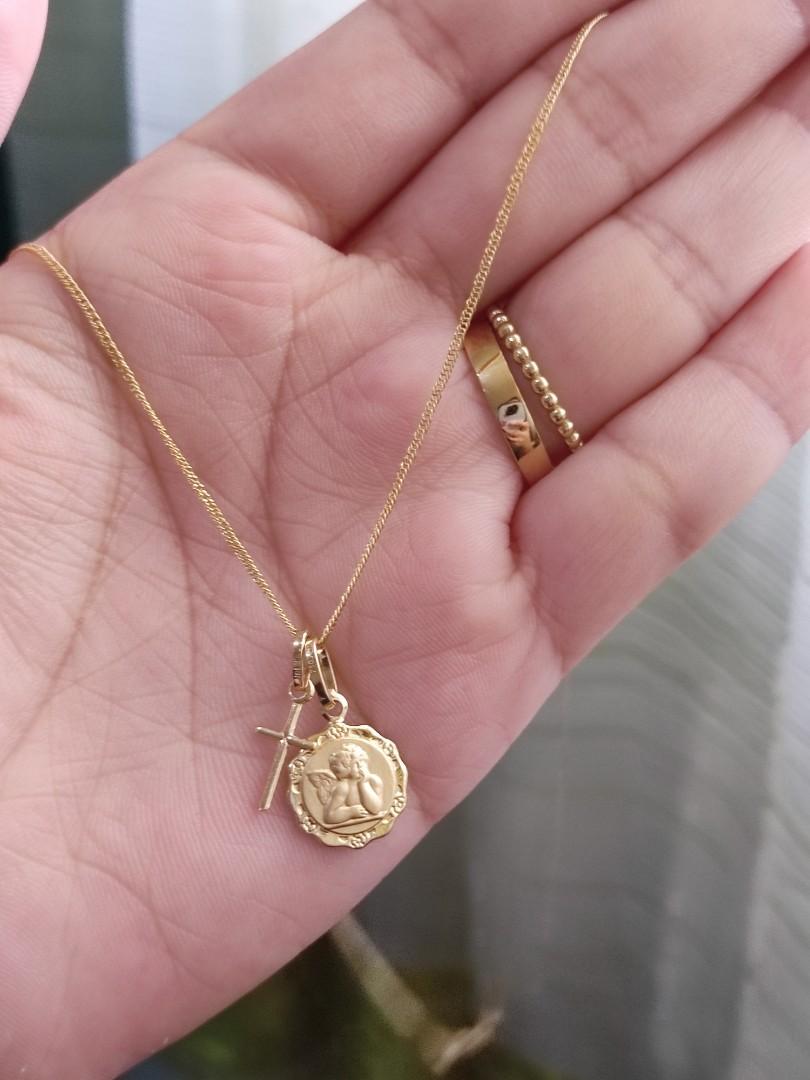 18k Saudi Gold Necklace Rope Chain 18 + Angel Pendant ,, Women's Fashion,  Jewelry & Organizers, Necklaces on Carousell