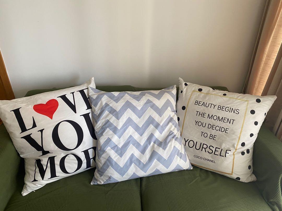 3 big and comfy cushions Furniture Home Living Home Decor Cushions Throws on Carousell
