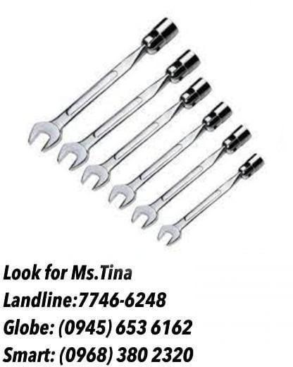6PCS flexible socket/ combination wrench set (Category: Construction Tools & Equipment) located in Manila. Submitted by tina.sales (Listing ID 1105388900, Image 1). Description: 6PCS flexible socket/ combination wrench set Brand: Licota Code: TWT-10175 PRICE: 1,189 ROBART CONSTRUCTION SUPPLIES ( BIR ACCREDITED ) Manila Office : 1405 Yuseco St. Sta Cruz Manila ☎ Contact Us Now: Landline: (02) 7746-6248 ,7002-2872 Globe: 09354127044, (0945) 140 956