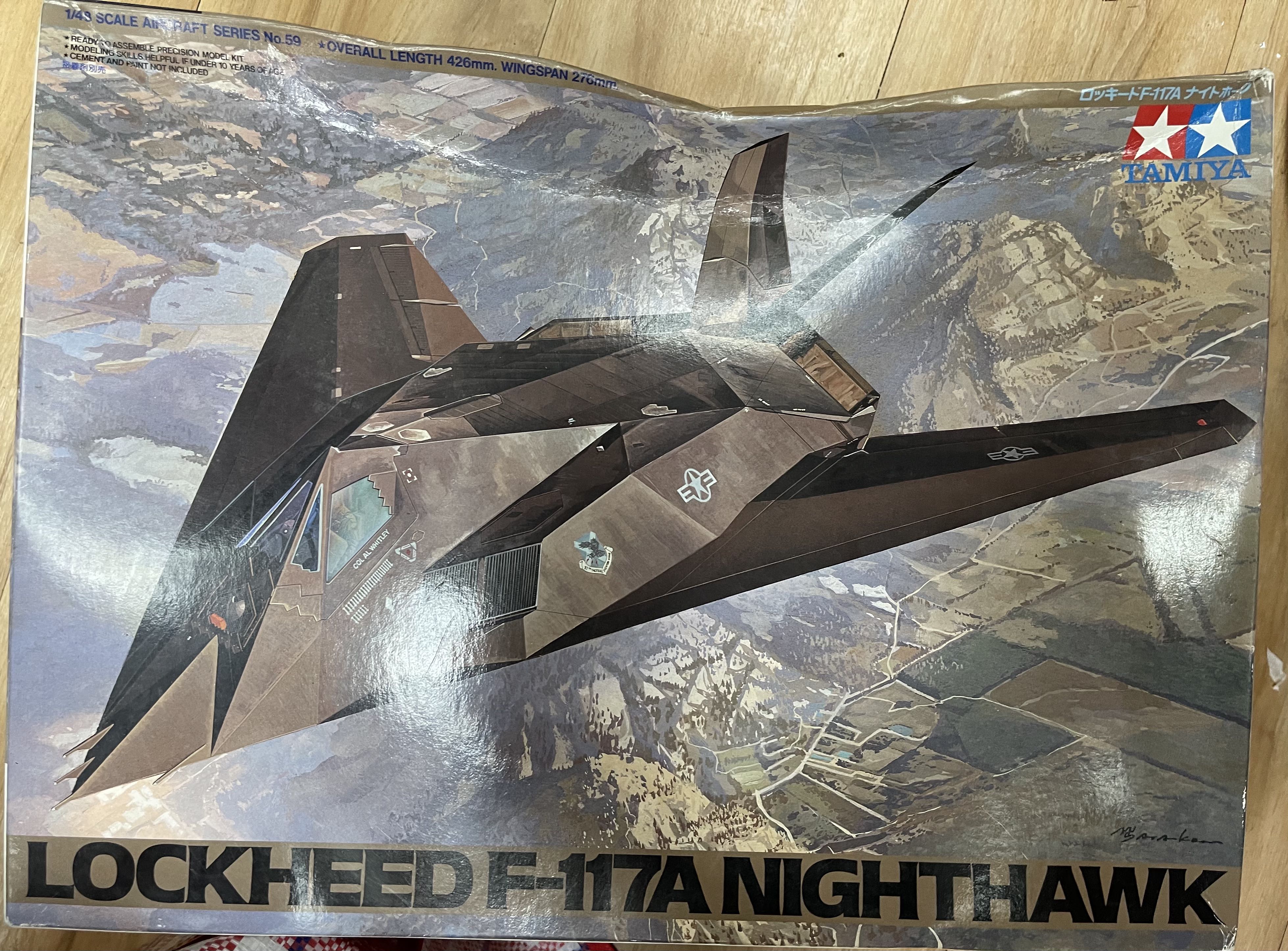 清屋平讓 全新未砌 罕有 Tamiya 雙星 田宮 1/48 Lockheed F-117A Nighthawk 隱形 戰機 模型 盒舊 ...