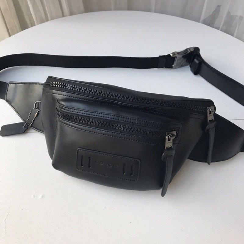 COACH TERRAIN Signature Waist Casual Belt Bag Leather Men
