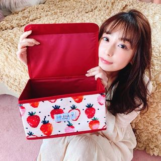 日本 LOVERARY 雜誌附錄 士多啤梨圖案 收納盒64231358069762110