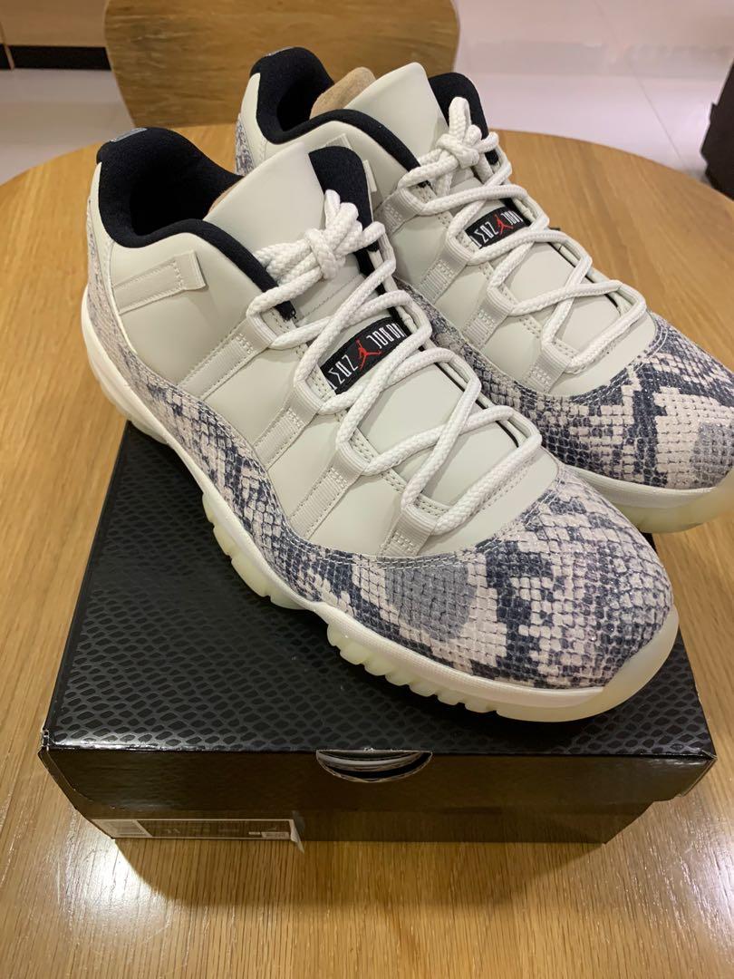 Air Jordan 11 Low Snake Light Bone Men s Fashion Footwear Sneakers on Carousell
