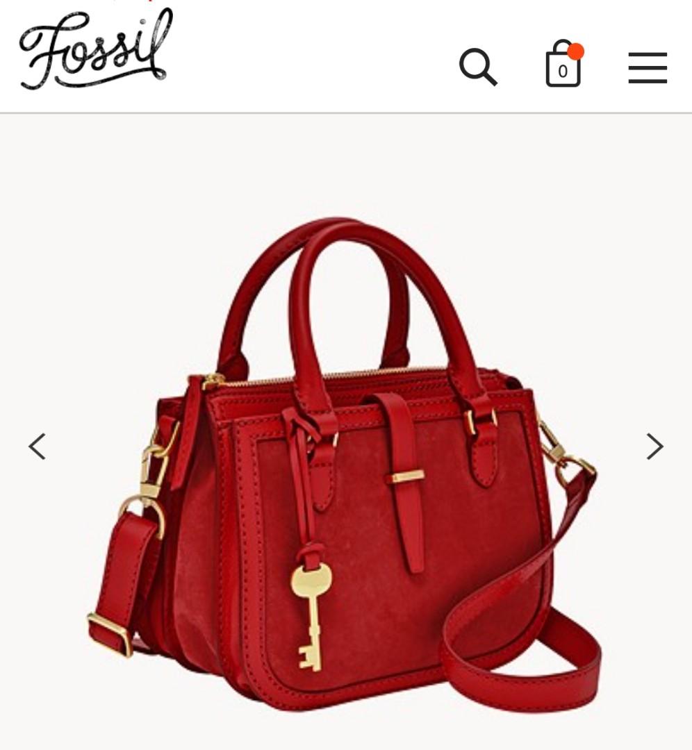 Fossil ryder best sale satchel poppy red