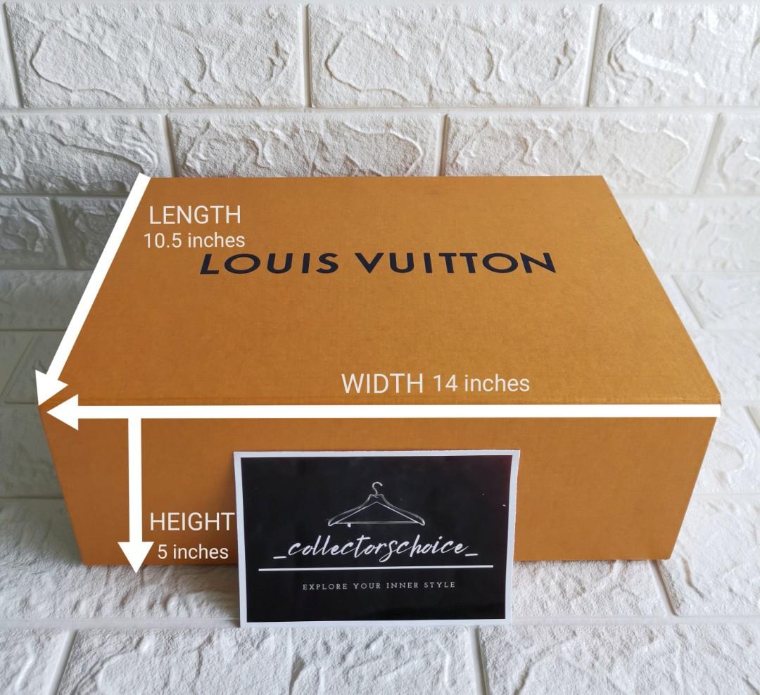 Authentic Louis Vuitton Foldable Box 2 (Category: Luxury Bags & Wallets) located in Makati City. Submitted by _collectorschoice_ (Listing ID 1105484458, Image 2). Description: 💯 Authentic ° Foldable ° Hard box ° Unused ° Check the photos for measurement guide ° Length: 10.5 inches ° Width: 14 inches ° Height: 5 inches ° MOP: BPI or Unionbank ° Plus shipping fee ° Courier: JRS only(home pick up MWF) ° No rush shipping ° Lalamove.