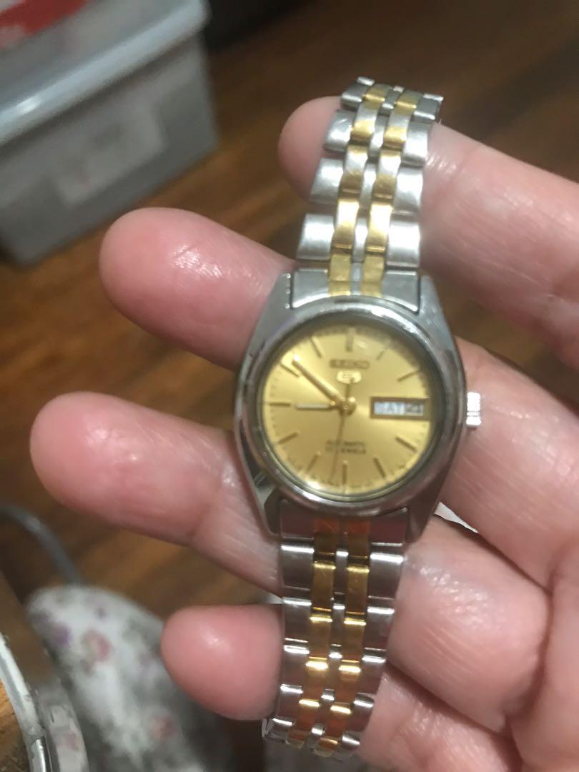 Seiko 5 automatic 17 jewels gold outlet