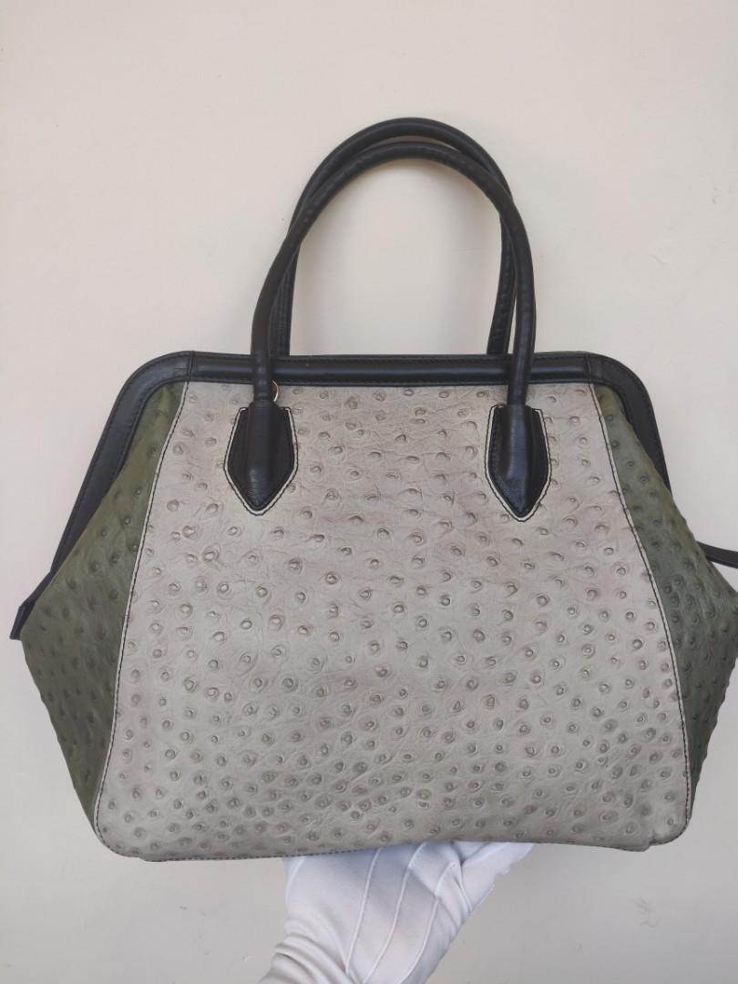Authentic Tosca Blu Ostrich Leather Bag Luxury Bags Wallets on