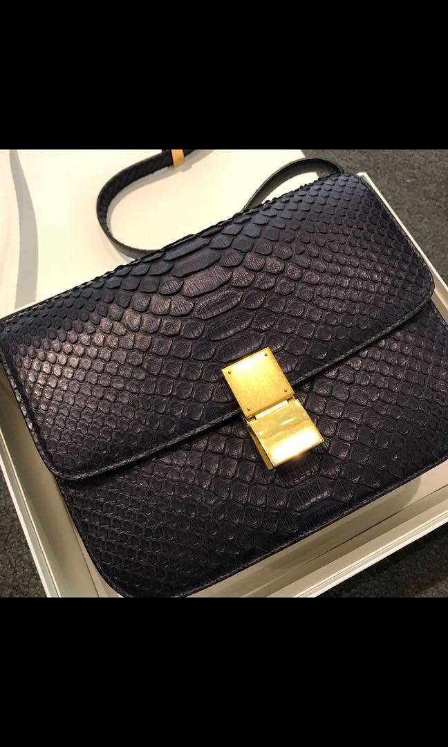 Celine Classic Box Bag Python, Women'S Fashion, Bags & Wallets, Shoulder  Bags On Carousell