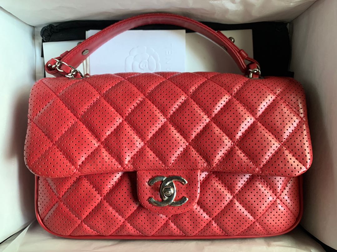 chanel perforated flap bag