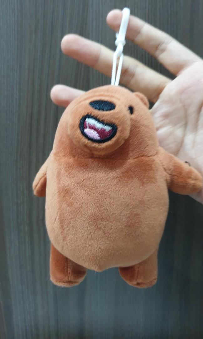 CN We Bare Bears WBB Grizz Hanging Keychain Plush Hobbies