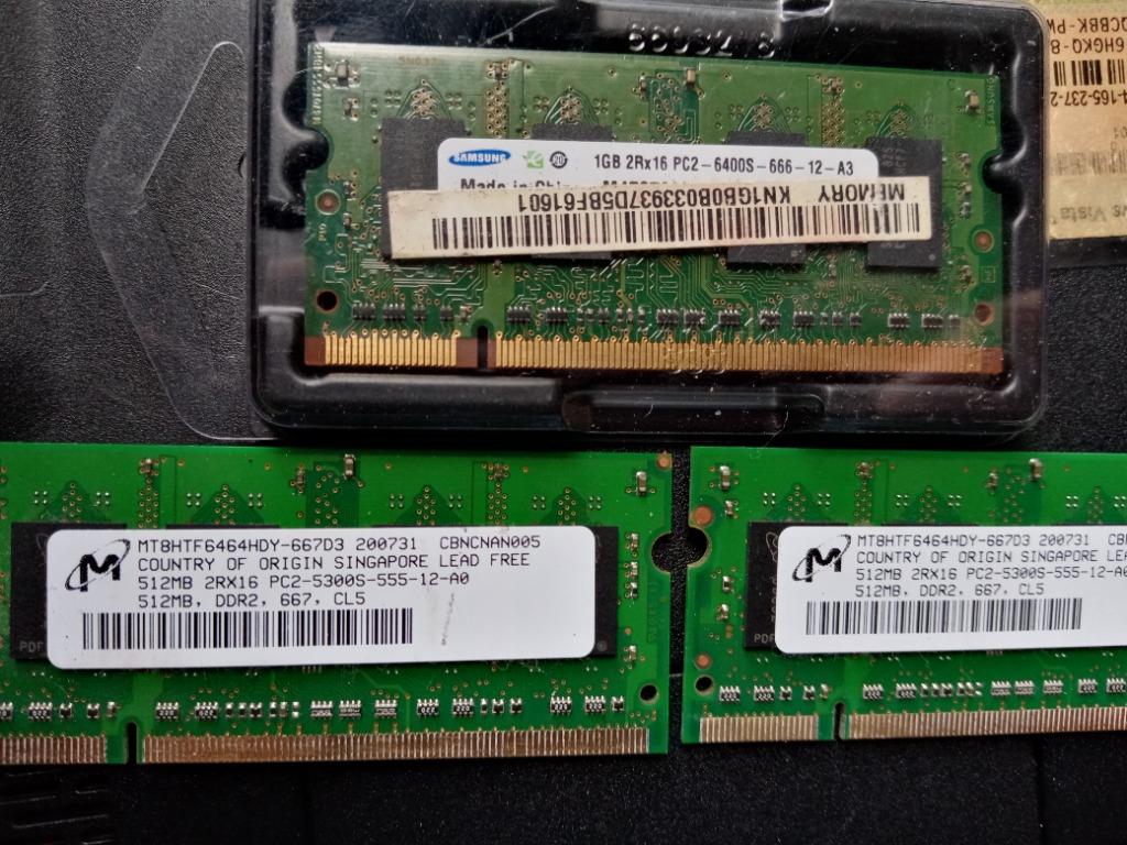 Ddr2 laptop memory/ram (Category: Computer Parts) located in Las Pinas. Submitted by mikko.gomez (Listing ID 1105370422, Image 1). Description: For sale ddr2 laptop memory/ram 1gb pc2-6400s = 160php 512mb pc2-5300s = 80php each (2pcs avail) Fix price pass sa tawad! Excellent Condition test to sawa Meetup: Las Piñas Area.