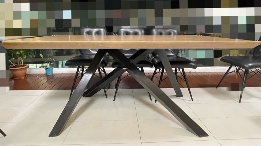 Dining Table Criss Cross legs, Furniture & Home Living, Furniture