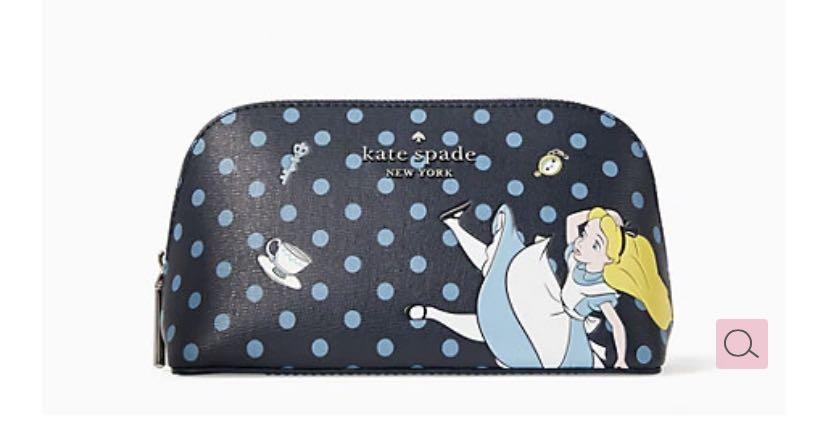 disney x kate spade new york alice in wonderland small makeup bag, Women's  Fashion, Bags & Wallets, Purses & Pouches on Carousell