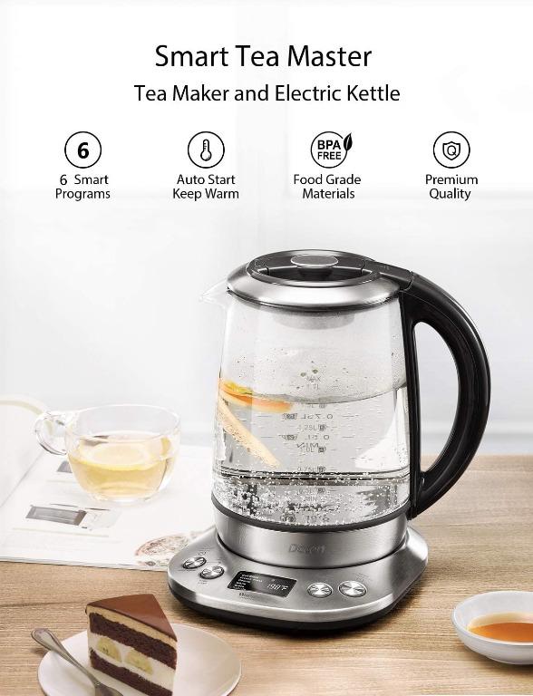 1.7L Electric Kettle 1200W Digital Electric Glass Kettle with