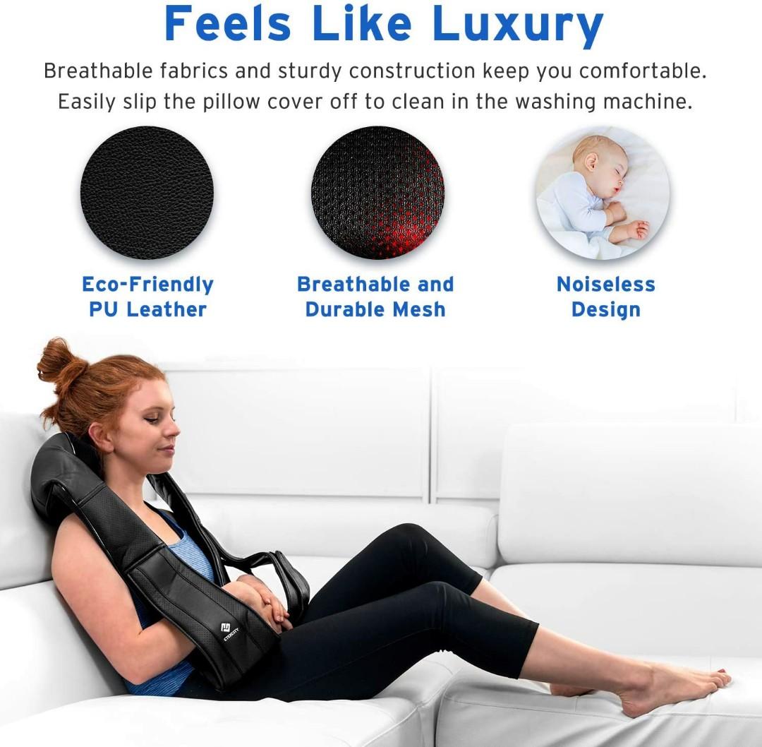 ETEKCITY Cordless Neck & Back Massager for Pain Relief Deep Tissue  Shiatsu HEAT