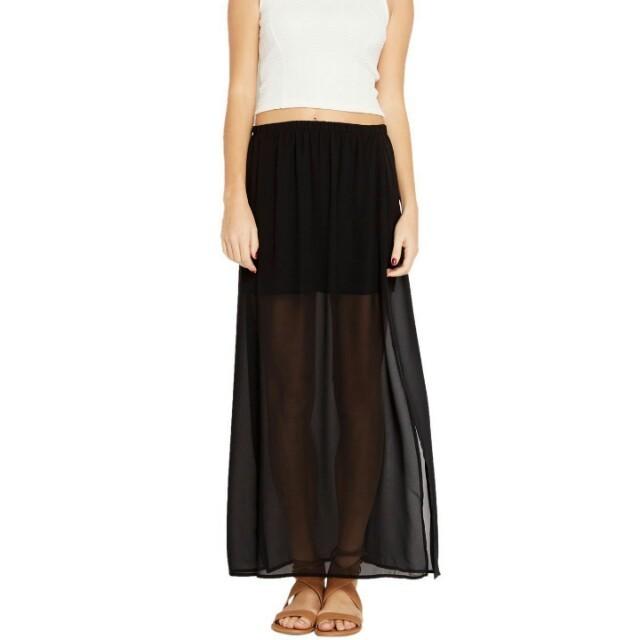 Sheer long skirt forever 21 sales