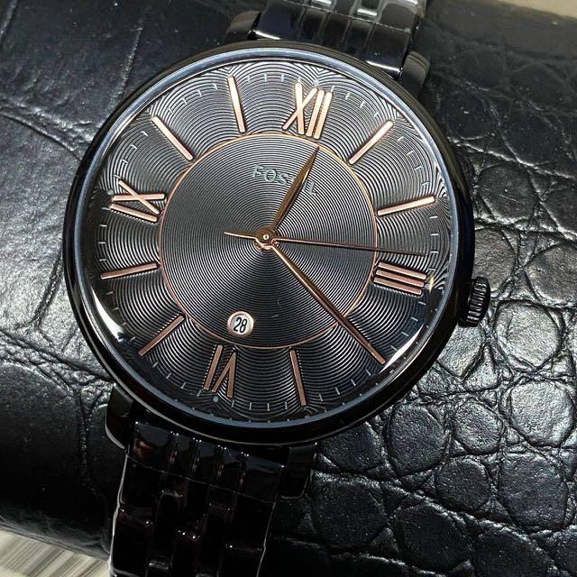 Fossil jacqueline black stainless steel watch store