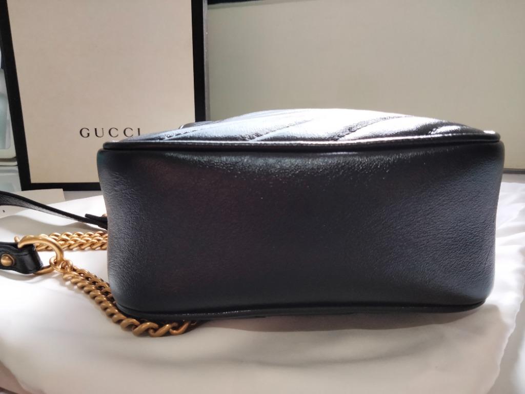 Gg marmont tall chevron leather crossbody bag discount