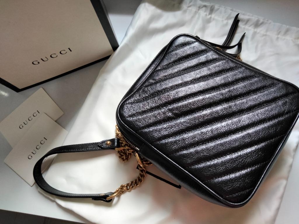 Gg marmont tall chevron leather crossbody bag cheap