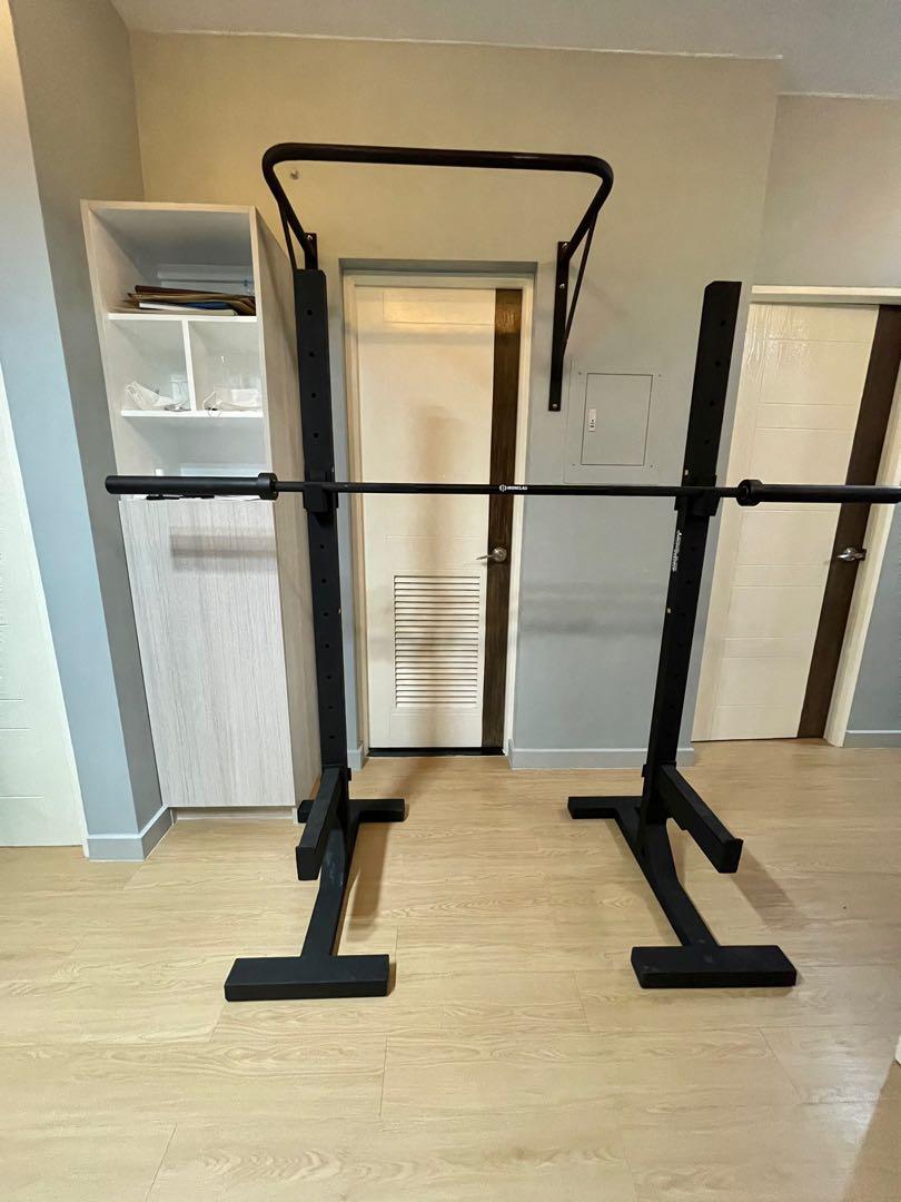 Heavy Squat Stand with Olympic Barbell (Category: Weights & Dumbbells) located in Mandaluyong City. Submitted by jasminracelir (Listing ID 1105409020, Image 3). Description: This heavy equipment and olympian barbell set is good as new. The heavy equipment can hold up to 1,000 lbs. The olympian barbell weighs 20 kg..