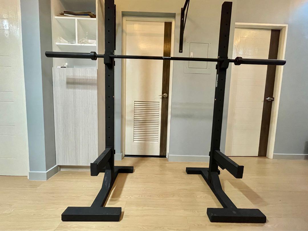 Heavy Squat Stand with Olympic Barbell (Category: Weights & Dumbbells) located in Mandaluyong City. Submitted by jasminracelir (Listing ID 1105409020, Image 2). Description: This heavy equipment and olympian barbell set is good as new. The heavy equipment can hold up to 1,000 lbs. The olympian barbell weighs 20 kg..