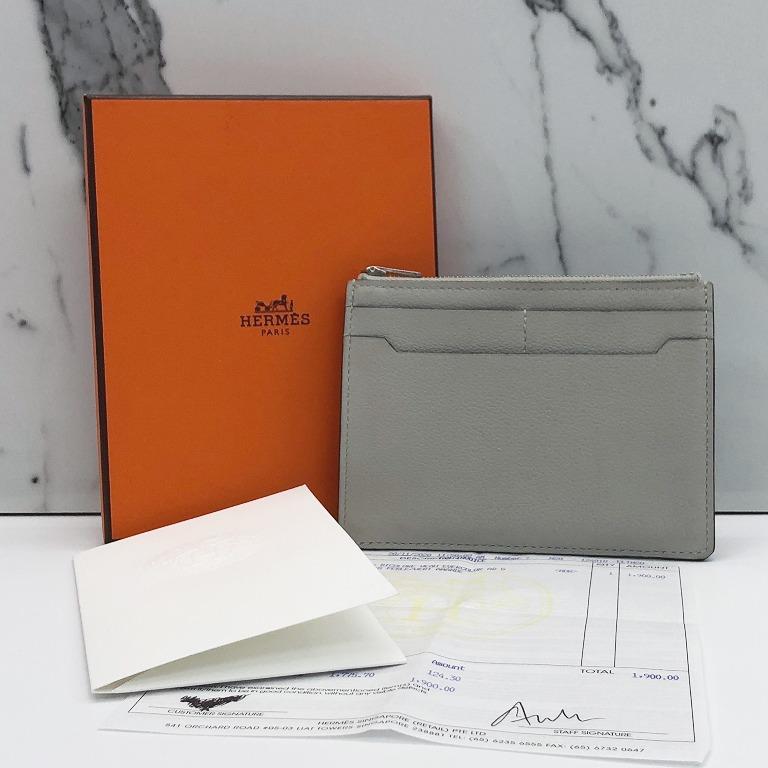 Hermes City 8CC Card Holder Etoupe Evercolor Leather