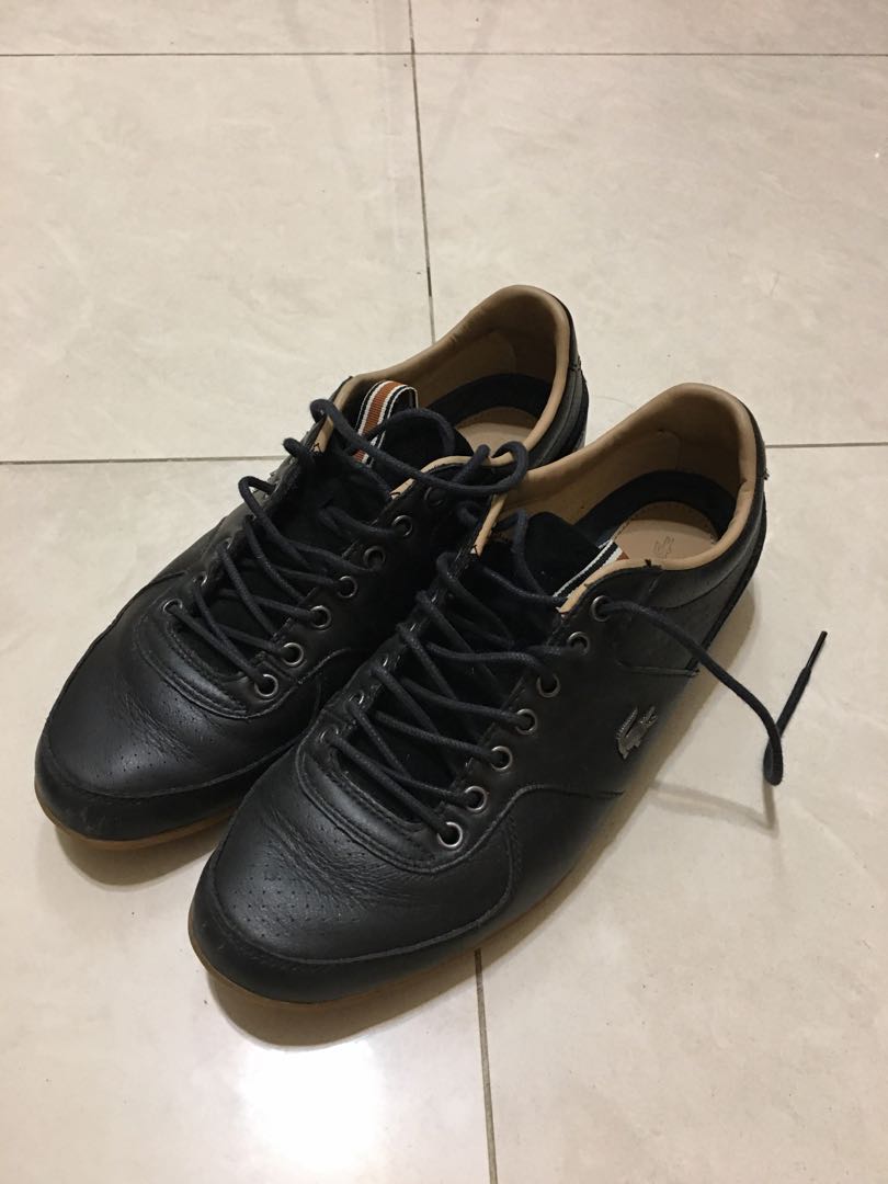 Lacoste Black leather shoes 黑色休閒皮 