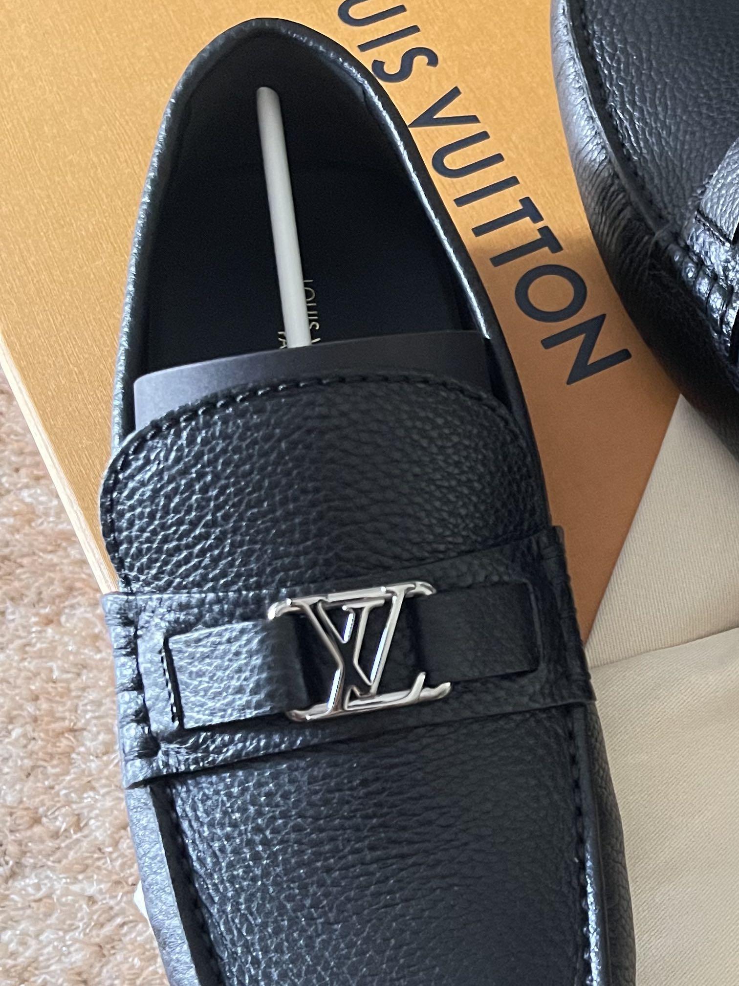 Louis Vuitton Black Leather Lombok Driving Loafers, Size 46 - LabelCentric